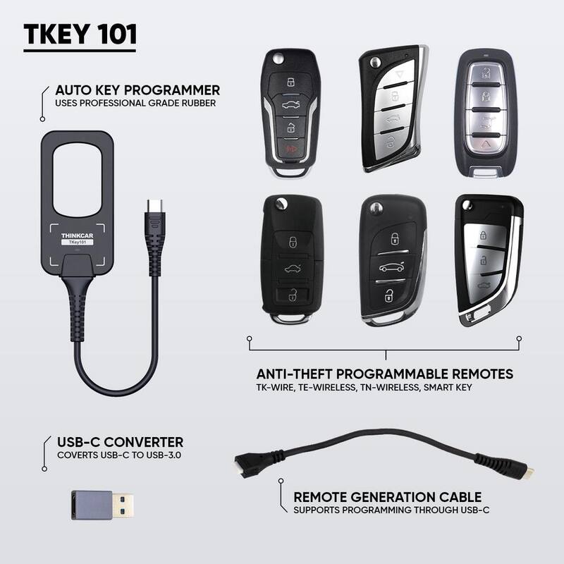 Thinkcar Immobilizer Car Key Fob Programming Diagnostic Tool with 6 Blank Fob Included for Professional Mechanics - TKEY 101 - 309030018