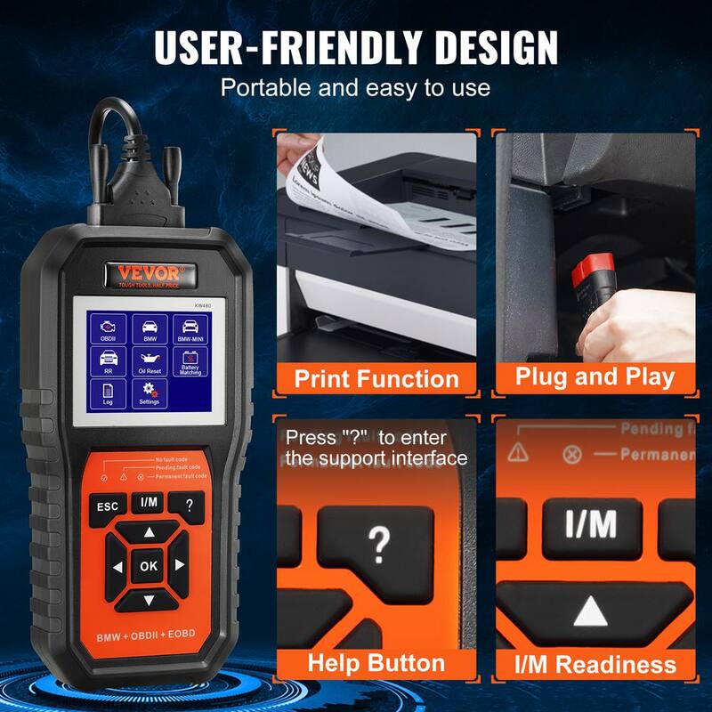 VEVOR OBD2 Scanner Diagnostic Tool Fit for BMW Full Systems Scanner Car Code Reader w/12 Special Functions 4-in-1 Scan Tools - QCGZZDGJSCSOGI4UJV0