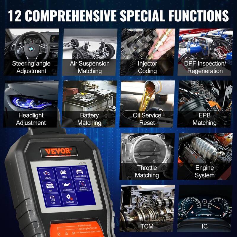 VEVOR OBD2 Scanner Diagnostic Tool Fit for BMW Full Systems Scanner Car Code Reader w/12 Special Functions 4-in-1 Scan Tools - QCGZZDGJSCSOGI4UJV0