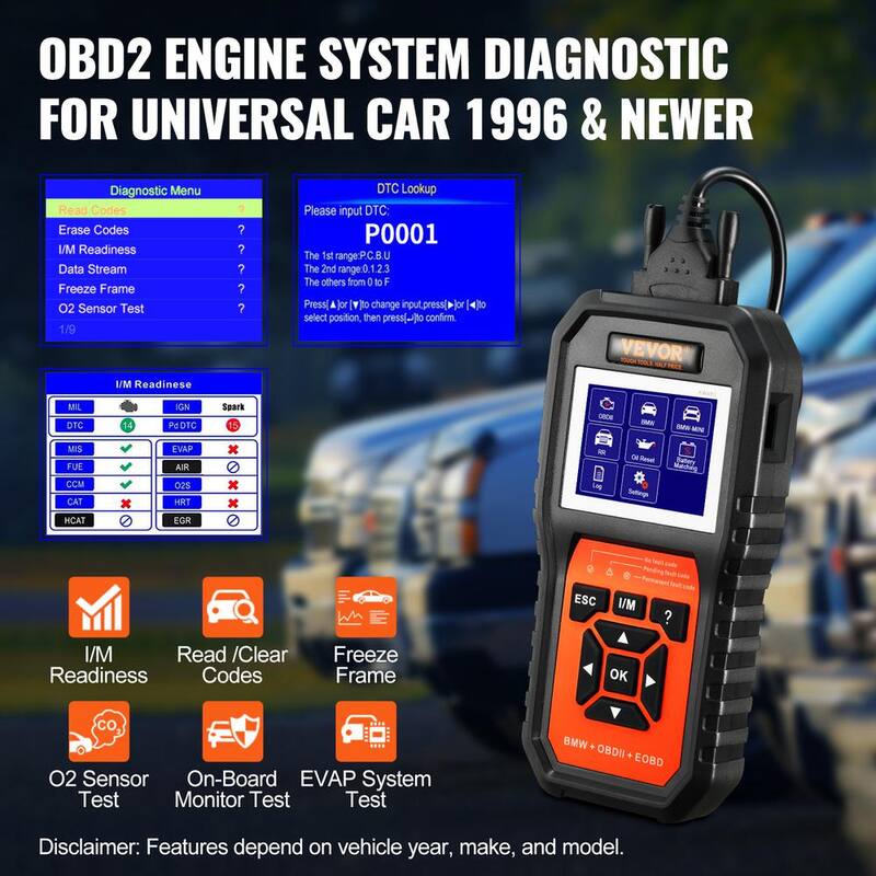 VEVOR OBD2 Scanner Diagnostic Tool Fit for BMW Full Systems Scanner Car Code Reader w/12 Special Functions 4-in-1 Scan Tools - QCGZZDGJSCSOGI4UJV0