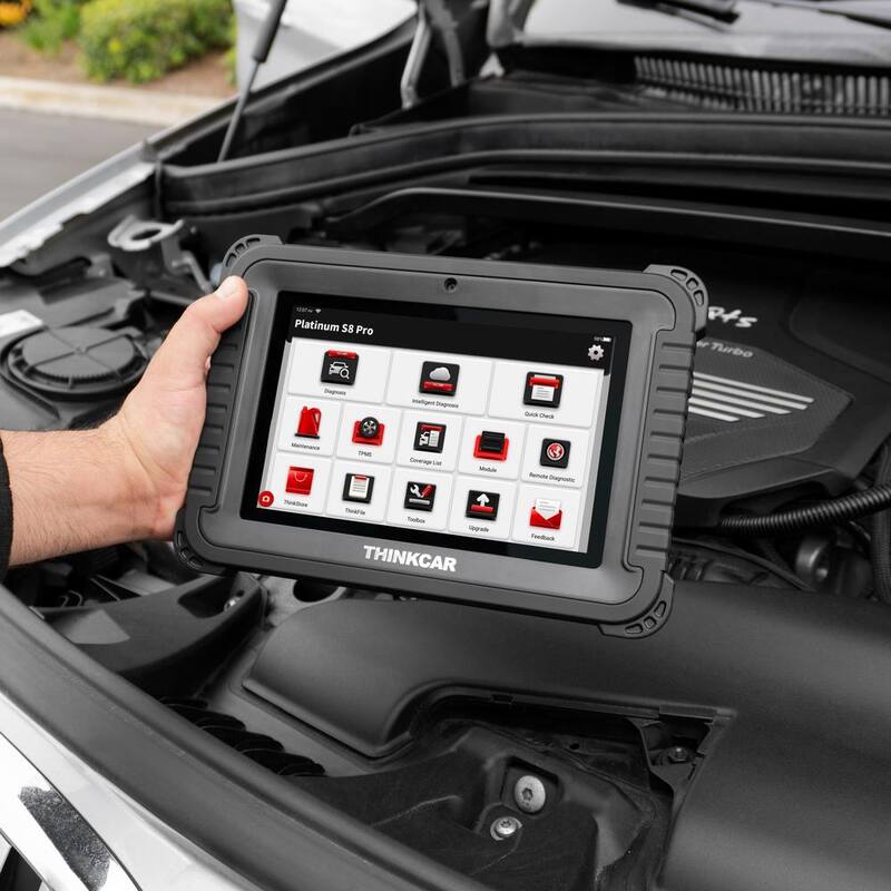 Thinkcar 8 in. Professional Vehicle Diagnostic Scanner Tool OBD2 Car Code Reader - PLATINUM S8 PROLINK - 301040006