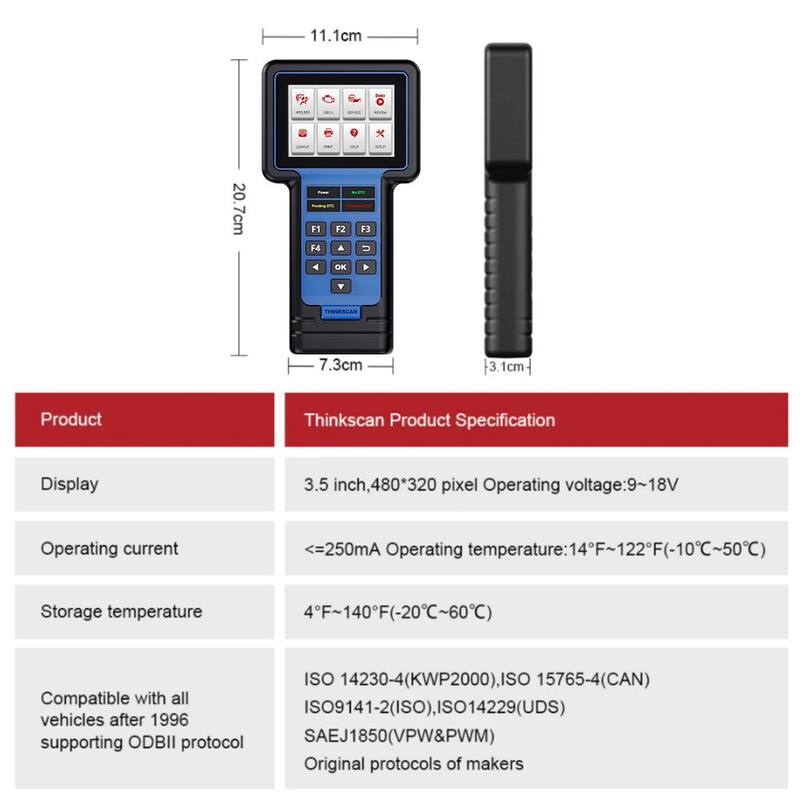 Thinkcar Tire Pressure Monitoring System TPMS OBD2 Scanner Car Code Reader Diagnostic Tool (Blue) THINKSCAN 601 - TKSCAN601