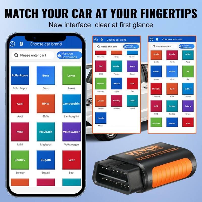VEVOR OBD2 Car 5.0 Bluetooth Scanner Code Reader OBDII Read Tool for IOS/Android - QCGZZDGJWXSOZJ50RV0