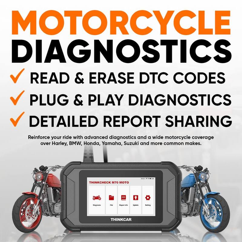 Thinkcar 5" in. Motorcycle Full System OBD2 Scanner Diagnostic Tool - THINKCHECK MOTO - 303020083