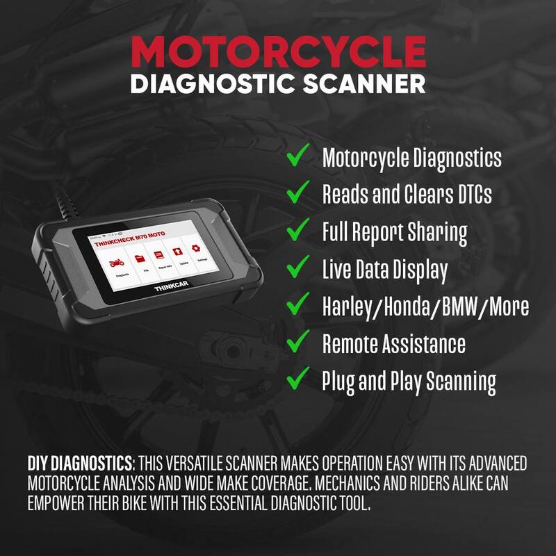 Thinkcar 5" in. Motorcycle Full System OBD2 Scanner Diagnostic Tool - THINKCHECK MOTO - 303020083