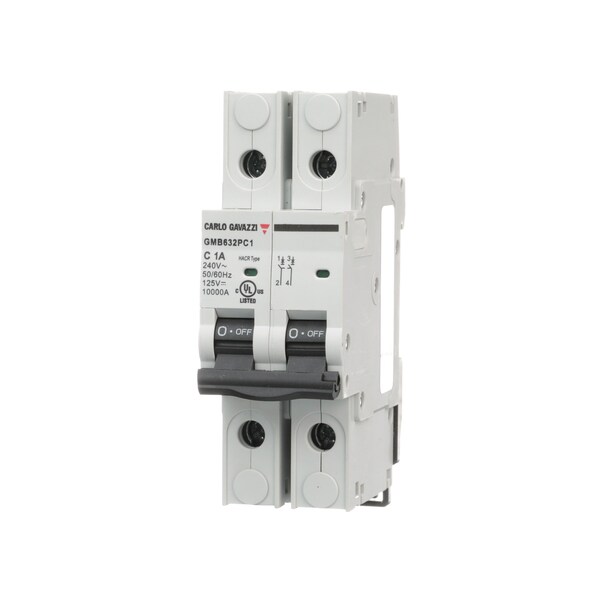 Carlo Gavazzi Circuit Breaker, GMB63 Series, 63A, 2 Pole, 240V AC, 10kA, C Curve - GMB632PC63