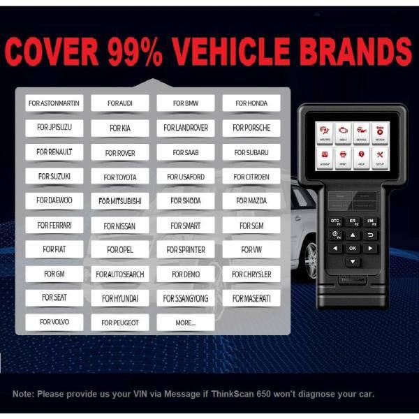Thinkcar Thinkscan 650 Scanner, for ECM TCM ABS SRS Systems. EOBD/OBD2 10 Mode Diagnostics, Data Stream with Lifetime Free Update - THINKSCAN650