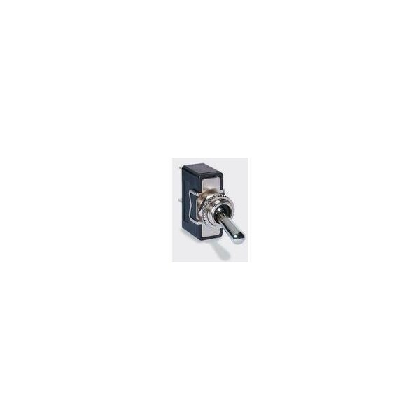 Interruptor basculante de arco eléctrico, Dpdt, con pestillo, 14A, 36Vdc, terminal de tornillo, actuador de palanca de metal, montaje en panel roscado - S3960BA