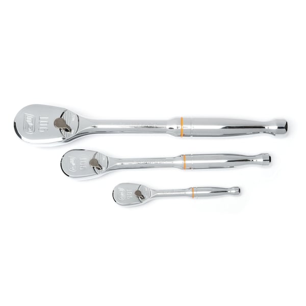 Gearwrench 3 Piece 1/4", 3/8" & 1/2" Drive 90-Tooth Teardrop Ratchet Set - 81206T