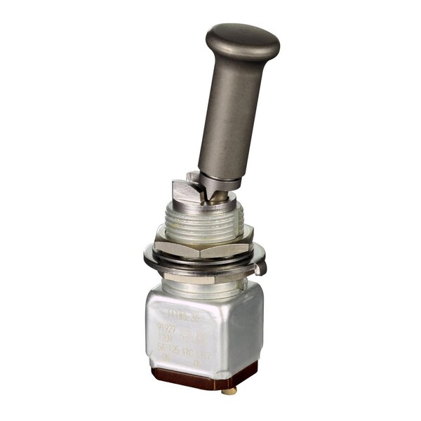 Interruptor basculante Honeywell, DPDT, encendido-apagado-encendido, con traba, 5A, 28Vcd, terminal de cable, actuador tipo bloqueo, panel - 112TW1-1A