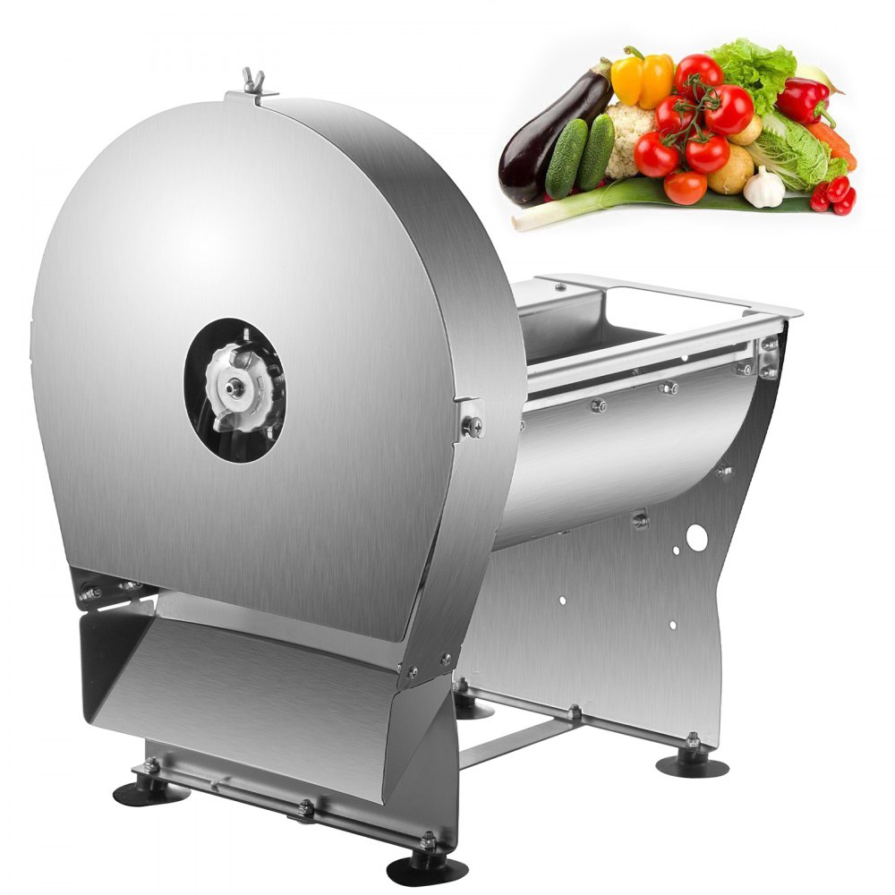 VEVOR Electric Food Slicer, 10In Manual Vegetable Fruit Slicer, 0-0.4 In Adjustable Thickness Fruit Slicer Machine with Removable Stainless Steel Blade, Non-Slip Feet Commercial Food Slicer, Silver - DDSYSCQPJMC7JI9B7V1
