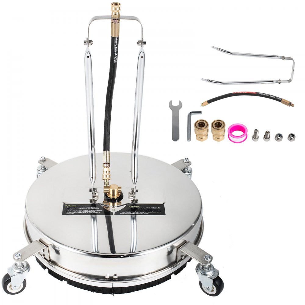 VEVOR Surface Cleaner, 4000 psi Pressure Surface Cleaner, 18" Pressure Washer Surface Cleaner 1/4" QC Pressure Washing Surface Cleaner Stainless Steel Pressure Cleaner for Decks with Twin Rotary Arm - QDXDJ18CBDZJ00001V0