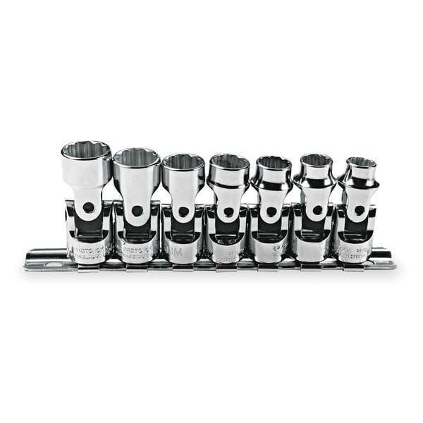 Proto 3/8" Drive Universal Socket Set Metric 7 Pieces 9 mm to 15 mm , Full Polish - J52200