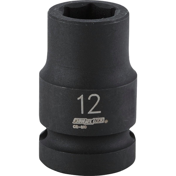 Channellock 1/2 In. Drive 12 mm 6-Point Shallow Metric Impact Socket - 314994