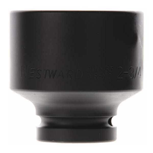 Westward 1 in Drive Impact Socket 2 3/4 in Size 6 pt Standard Depth, Black Oxide - 21WM35