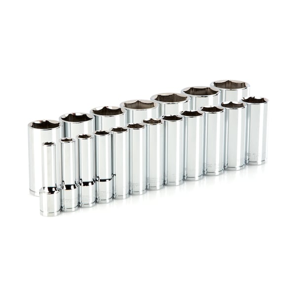 Tekton 1/2 Inch Drive Deep 6-Point Socket Set, 19-Piece (3/8 - 1-1/2 in.) - SHD92013