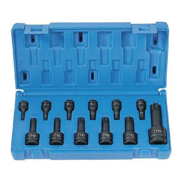 Grey Pneumatic 1/4", 3/8" Drive Torx(R), 12 pcs - 1235TT