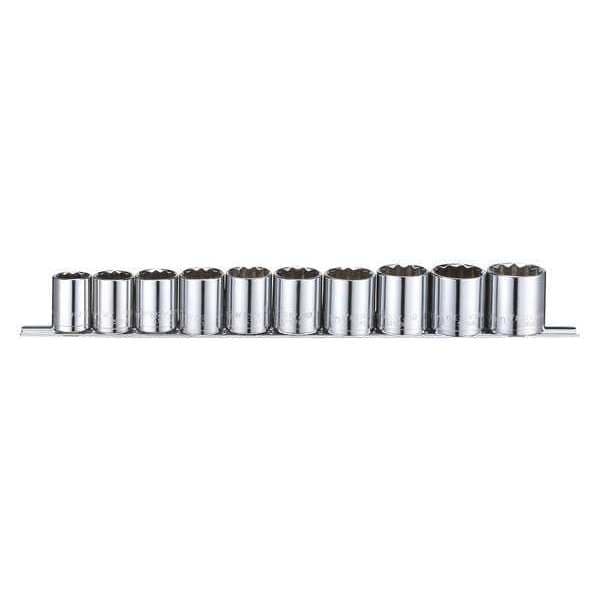 Westward 1/2" Drive Socket Set Metric 10 Pieces 22 mm to 32 mm , Chrome - 53PN70