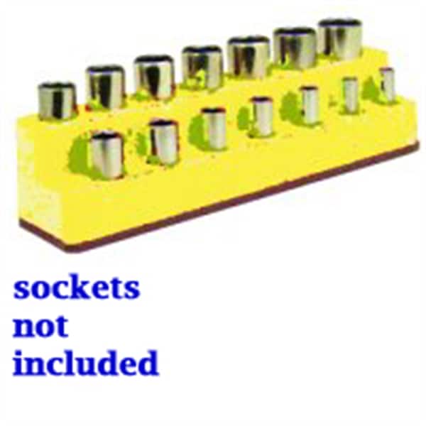 Mechanics Time Saver 3/8 in. Drive 14 Hole Neon Yellow Impact Socket Holder - 1483