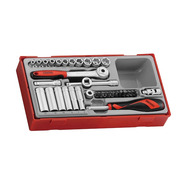 Teng Tools TT1435 - 35 Piece 1/4" Drive Metric Socket Set - TT1435