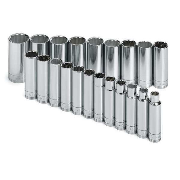 Sk Professional Tools 1/2" Drive Socket Set Metric 21 Pieces 10 mm to 32 mm , Chrome - 1951