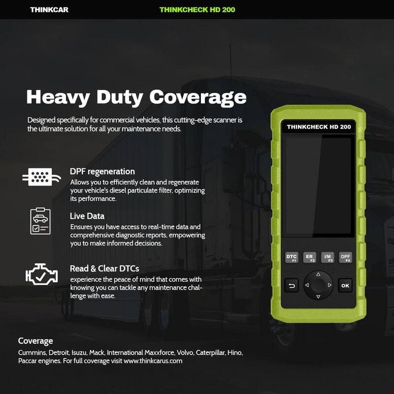 Thinkcar Heavy Duty Commercial Vehicle DPF Regen Tool for Mechanic Auto Maintenance THINKCHECK HD 200 - 303070002