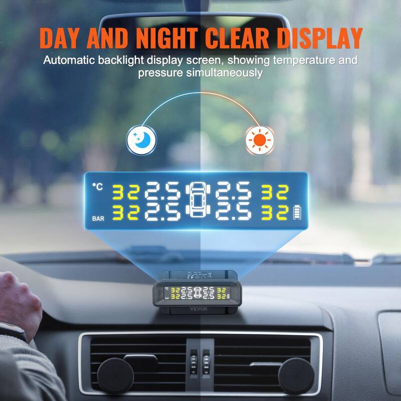 VEVOR RV Tire Pressure Monitoring System,7.3-87 PSI Trailer TPMS,Universal Wireless Car Alarm System,Waterproof Set - SZCTYJCXT4LWNUNY8V9