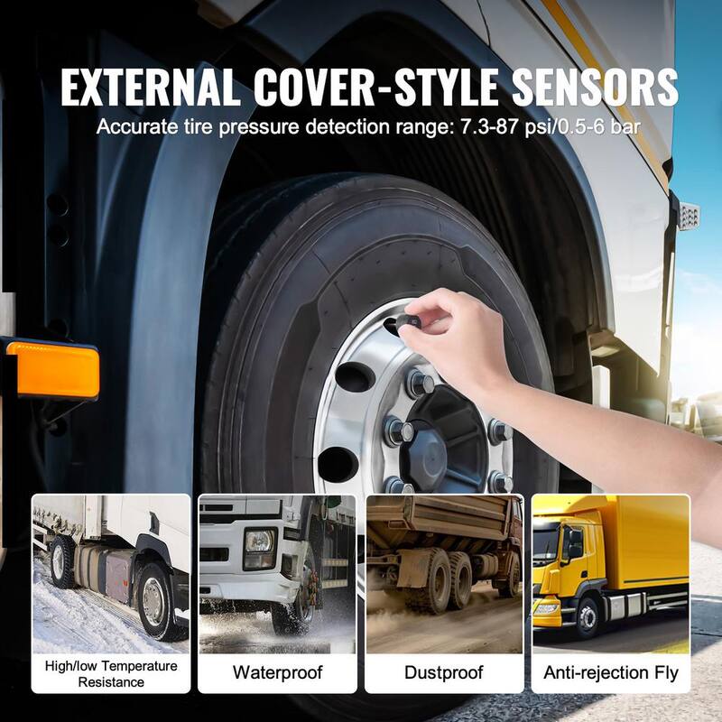 VEVOR RV Tire Pressure Monitoring System,7.3-116 PSI Trailer TPMS,Universal Wireless Car Alarm System,Waterproof Set - DZCTYJCXT6L1J5DO7V9