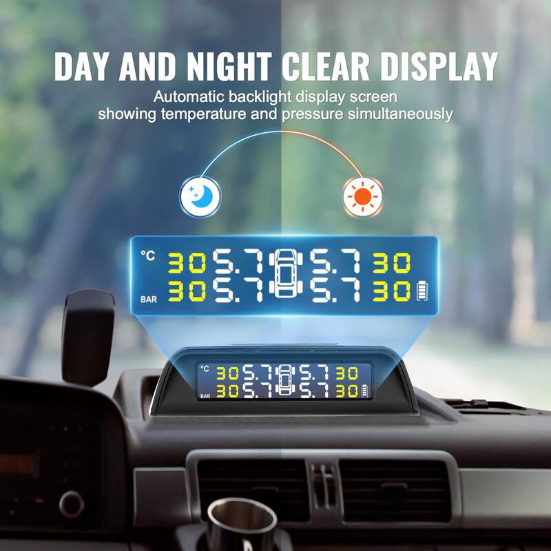 VEVOR RV Tire Pressure Monitoring System,7.3-116 PSI Trailer TPMS,Universal Wireless Car Alarm System,Waterproof Set - DZCTYJCXT6L1J5DO7V9