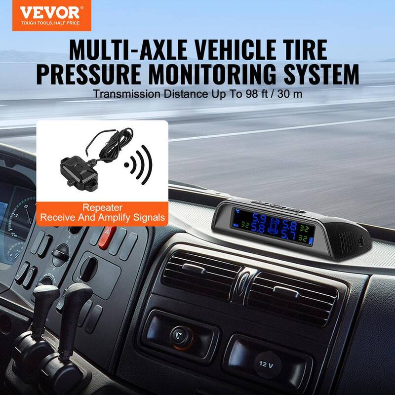 VEVOR RV Tire Pressure Monitoring System,7.3-116 PSI Trailer TPMS,Universal Wireless Car Alarm System,Waterproof Set - DZCTYJCXT6L1J5DO7V9