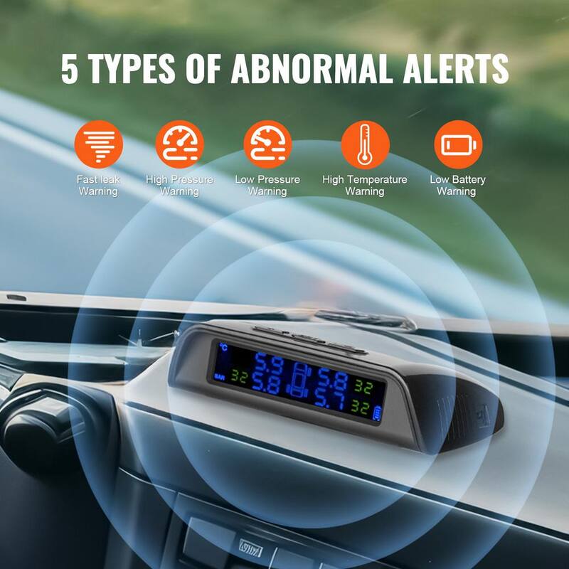 VEVOR RV Tire Pressure Monitoring System,7.3-116 PSI Trailer TPMS,Universal Wireless Car Alarm System,Waterproof Set - DZCTYJCXT6L1J5DO7V9