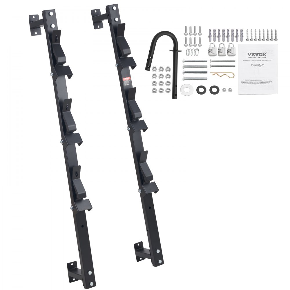 VEVOR Trimmer Rack, 3 Place Weeder Trimmer Rack, Trim Holder Trailer Rack with Zinc Alloy Password Lock, Wall-mounted or Mount on Enclosed Trailer Landscape Weed Eater, Pair - LYSDCJGJ3QX0RMZUUV0