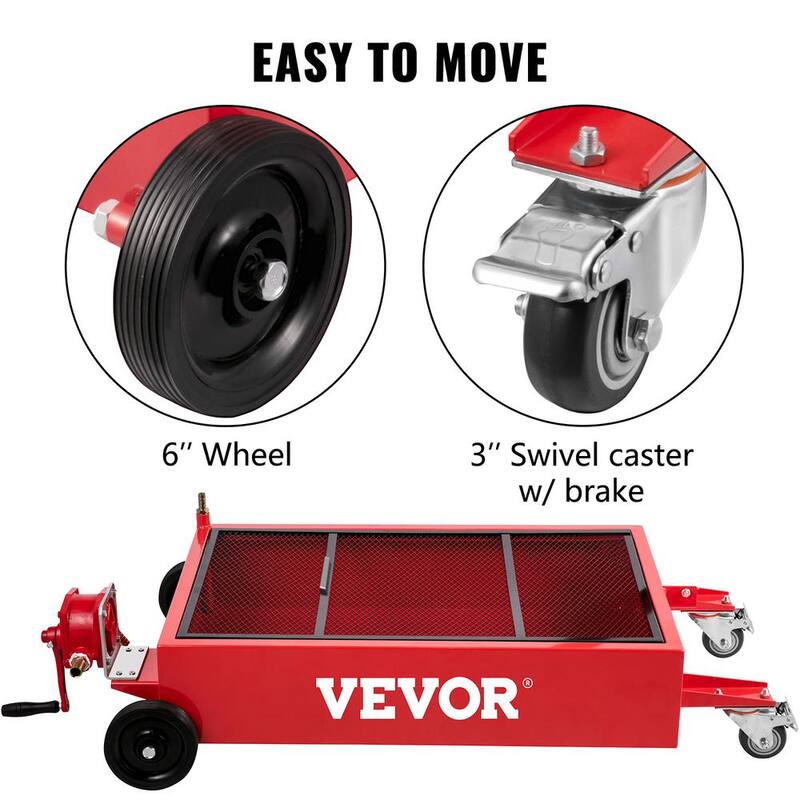 VEVOR Oil Drain Pan 20 Gal. Low Profile Oil Change Pan Tank Large Capacity with Pump Hose Swivel Casters Wheels for Car - QCPYP20JLSYSYLBYCV0