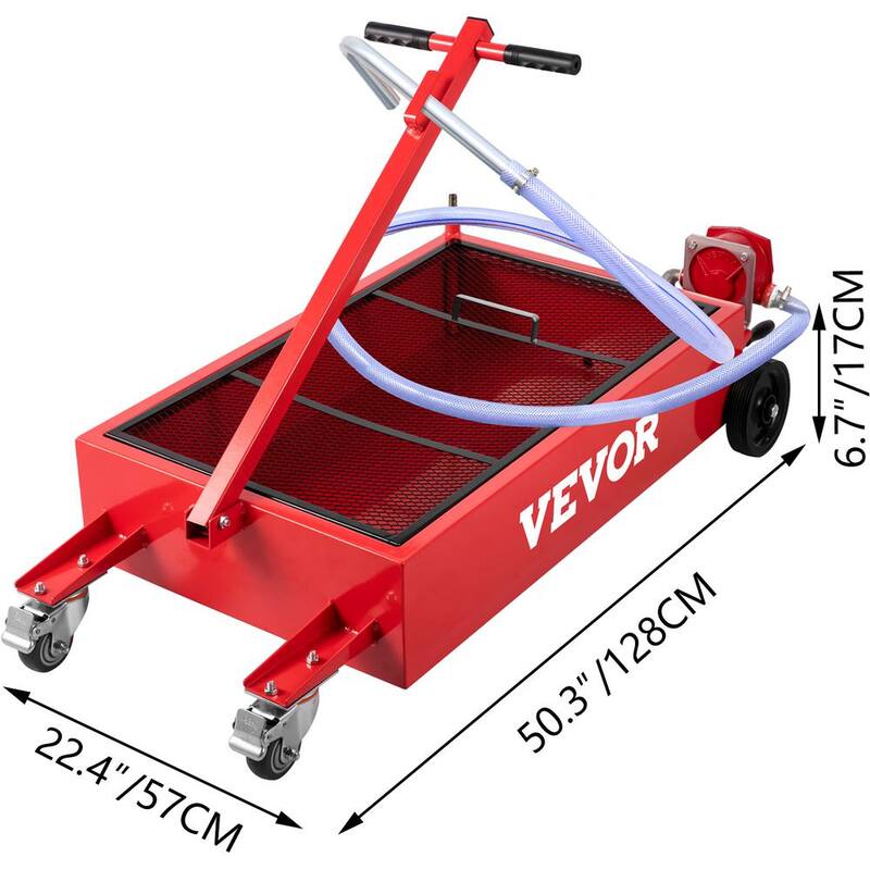 VEVOR Oil Drain Pan 20 Gal. Low Profile Oil Change Pan Tank Large Capacity with Pump Hose Swivel Casters Wheels for Car - QCPYP20JLSYSYLBYCV0
