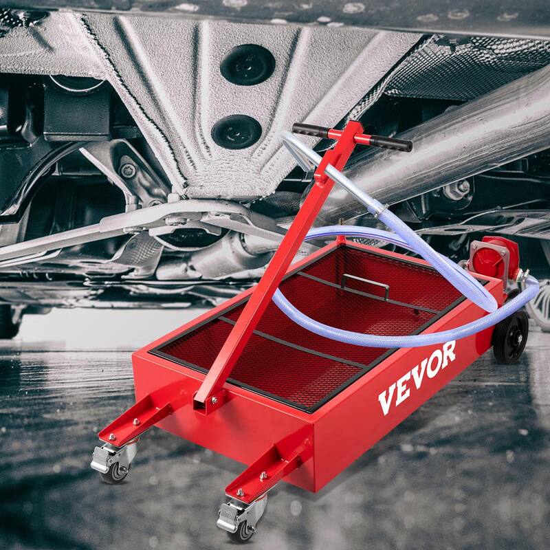 VEVOR Oil Drain Pan 20 Gal. Low Profile Oil Change Pan Tank Large Capacity with Pump Hose Swivel Casters Wheels for Car - QCPYP20JLSYSYLBYCV0