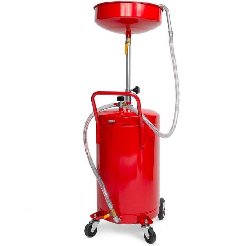 XtremepowerUS 20 Gal. Commercial Portable Waste Oil Drain Pan Tank Air Operated Drainer - 66075-H