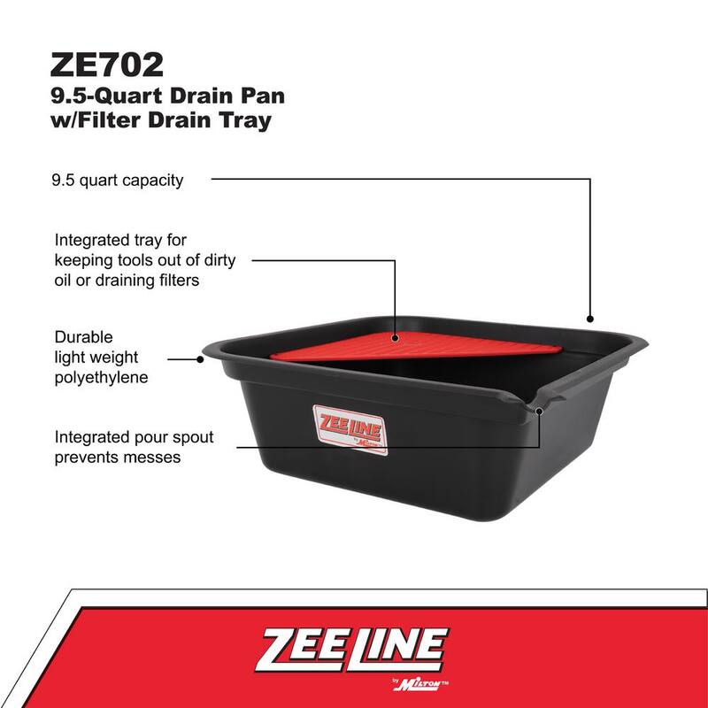 ZEELINE BY MILTON 9.5 Qt. Drain Pan With Filter Drain Tray - ZE702