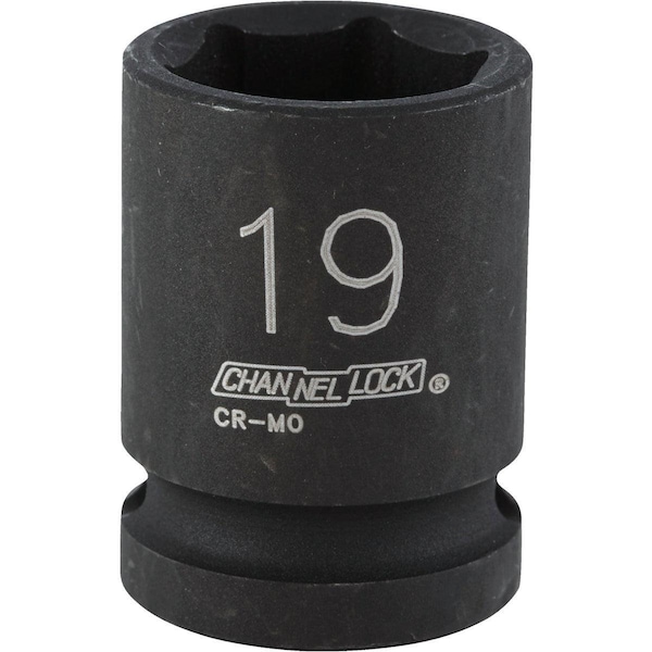 Channellock 1/2 In. Drive 19 mm 6-Point Shallow Metric Impact Socket - 315206