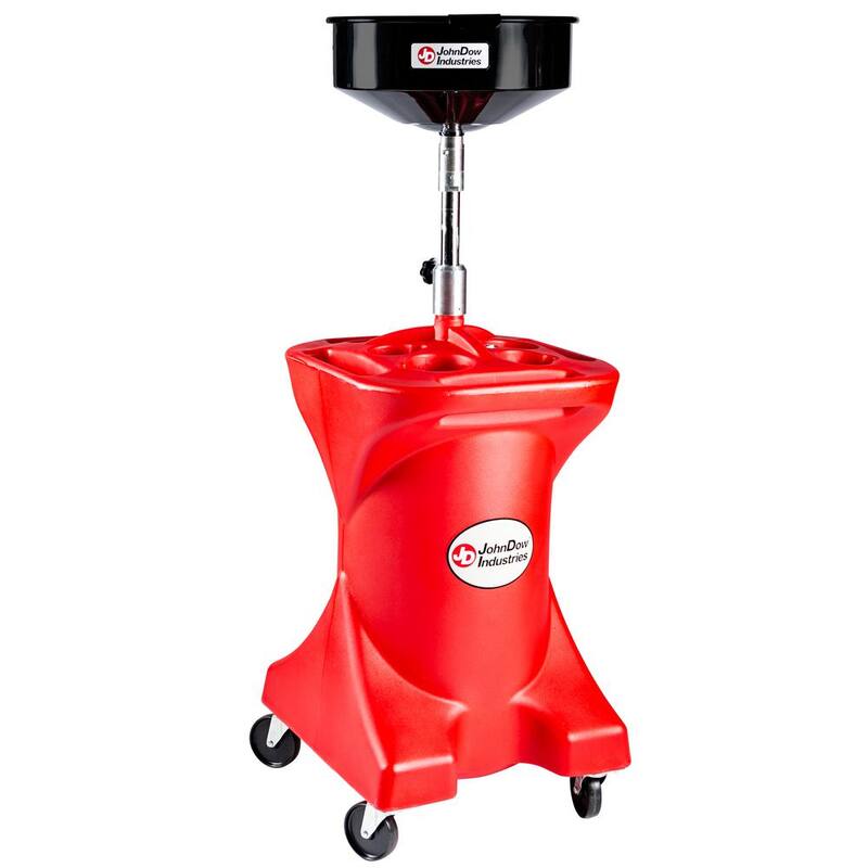 JohnDow Industries JohnDow 27-Gallon Pump Assist Polyethylene Oil Drain Pan with Molded Pockets for Tool Storage - JDI-27GFD