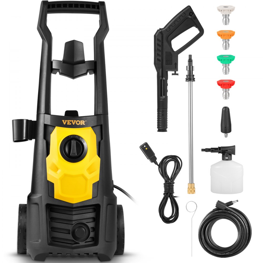 VEVOR Electric Pressure Washer, 2000 PSI, Max. 1.76 GPM Power Washer w/ 30 ft Hose, 5 Quick Connect Nozzles, Foam Cannon, Portable to Clean Patios, Cars, Fences, Driveways, ETL Listed - DDG176GPM110VU1K3V1