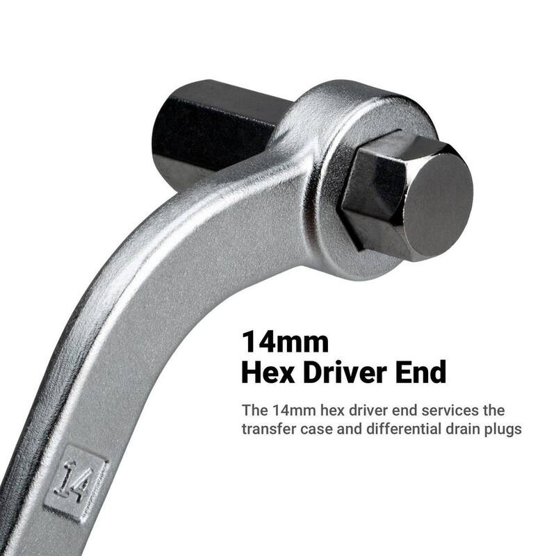 Capri Tools 14 mm Box End x 17 mm Hex Driver Steel Oil Drain Plug Wrench Compatible with Most BMW and Mercedes-Benz - CP21505