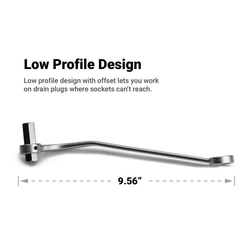 Capri Tools 14 mm Box End x 17 mm Hex Driver Steel Oil Drain Plug Wrench Compatible with Most BMW and Mercedes-Benz - CP21505