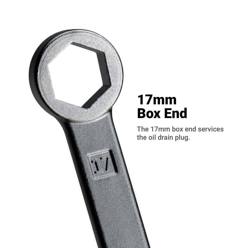Capri Tools 14 mm Box End x 17 mm Hex Driver Steel Oil Drain Plug Wrench Compatible with Most BMW and Mercedes-Benz - CP21505