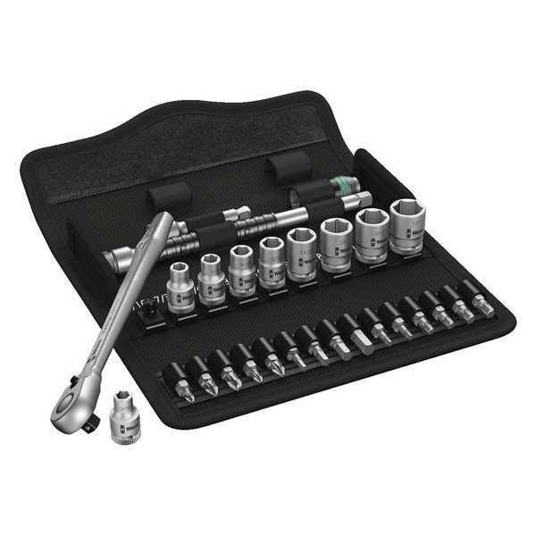 Wera 1/4" Drive Ratchet Set SAE, Torx(R) 28 Pieces 3/16 in to 1/2 in , Chrome - 05004021001