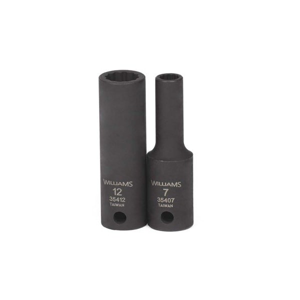 Williams Socket, 2 1/2 Inch OAL, Deep Impact, 3/8 Inch Dr, 8 MM Size - JHW35408