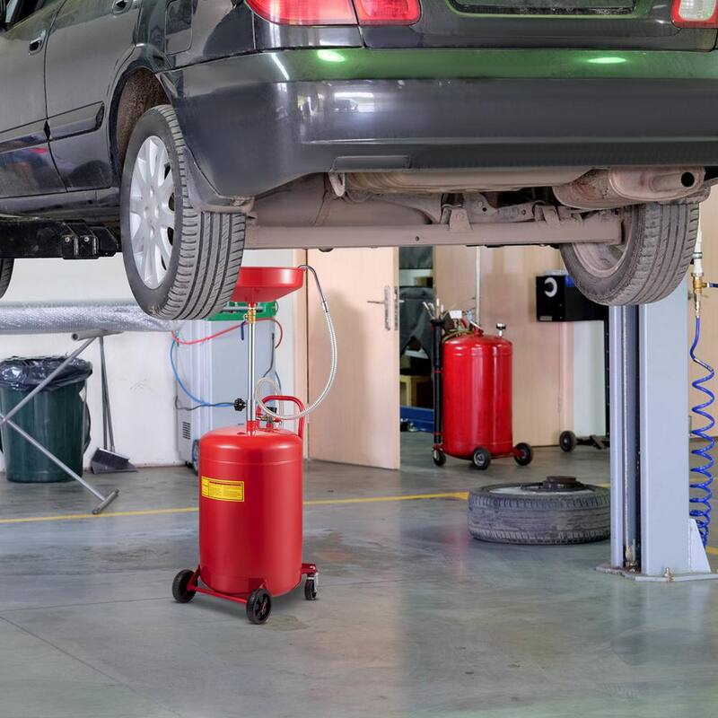 VEVOR Waste Oil Drain Tank 20 Gal. Portable Oil Drain Change Air Operated Fluid Fuel with Wheel for Easy Oil Removal - QCPJLBHDYF20UAJ6WV0
