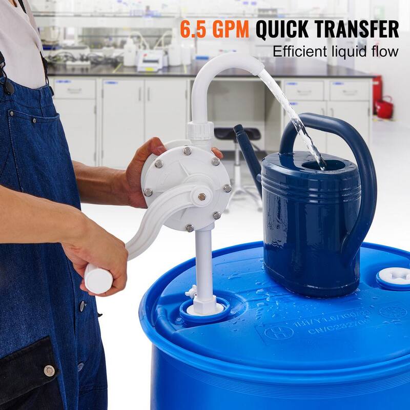 VEVOR 5 gal. - 55 Gal. Drum Pump Rotary Barrel Pump 6.5 GPM Flow for Fast Transfer of Water, Alcohol, Corrosive Liquids - SDTBSYSPP8555XKCVV0