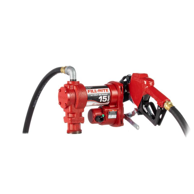 FILL-RITE 12-Volt 15 GPM 1/4 HP Fuel Transfer Pump (Auto Nozzle Package) - FR1210HA