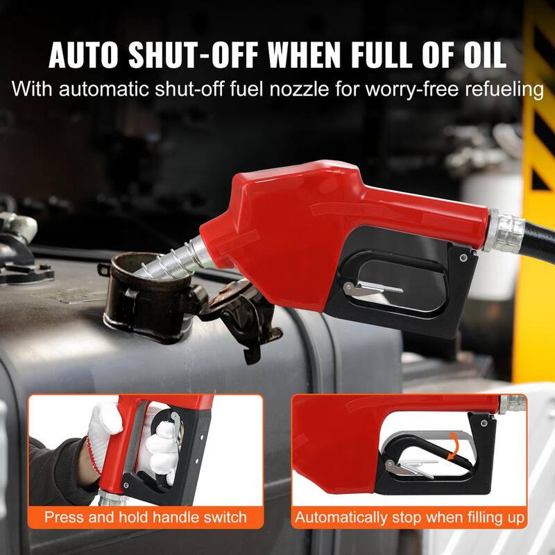 VEVOR Diesel Fuel Transfer Pump Kit 10 GPM PET Self-Priming Electric Oil Extractor Pump with Automatic Shut-off Nozzle Hose - C11GPM12V14HPKS06V1