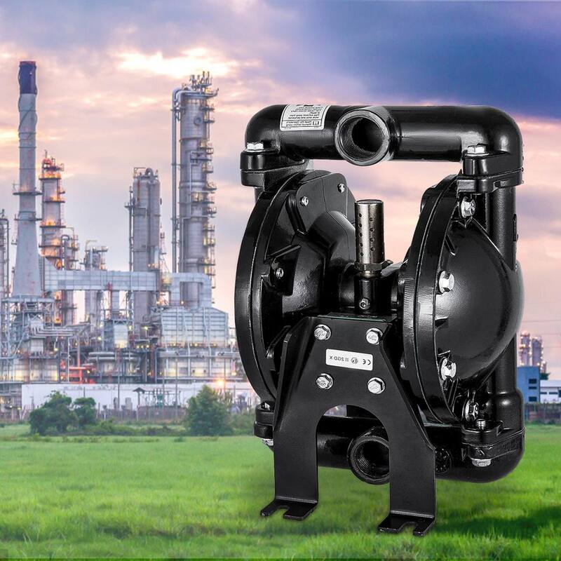 VEVOR Air-Operated Double Diaphragm Pump 1 in. Inlet Outlet Nitrile Diaphragm Aluminum 35 GPM Max 120PSI 275.6 ft. Head Lift - YBGMBQBY4-25L0001V0